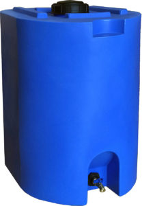 Blue 55 Gallon Water Storage Tank