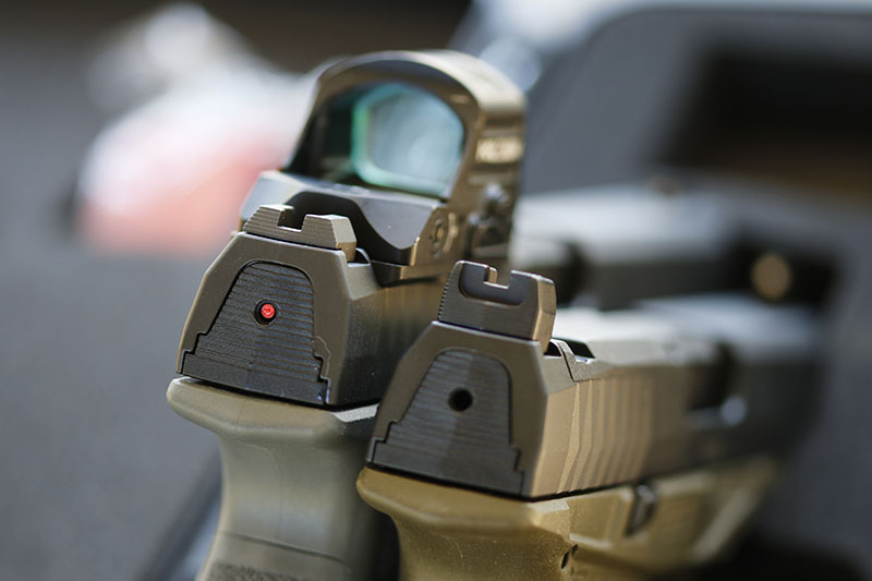 The Arex Tactical Delta has a taller set of sights. On the standard Deltas—even those ready for optics—the sights are lower.